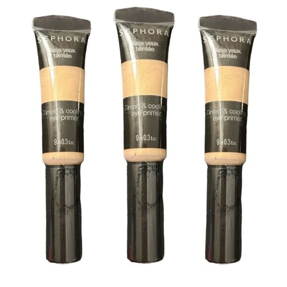 3 x Sephora Tinted & Cooling Eye Primer Shimmer Nude 01 SEALED full sized - Picture 2 of 4